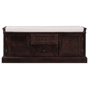 TREXM Storage Bench with 2 Drawers and 2 Cabinets