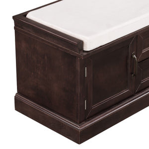 TREXM Storage Bench with 2 Drawers and 2 Cabinets