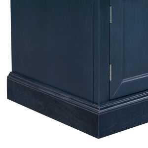 TREXM Storage Bench with 2 Drawers and 2 Cabinets in Antique Navy