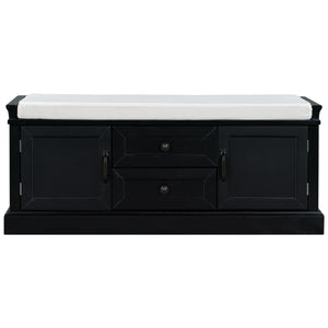 TREXM Storage Bench with 2 Drawers and 2 Cabinets