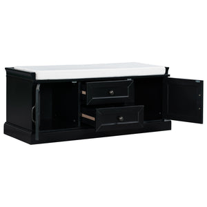 TREXM Storage Bench with 2 Drawers and 2 Cabinets