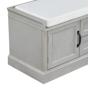 TREXM Storage Bench with 2 Drawers and 2 Cabinets
