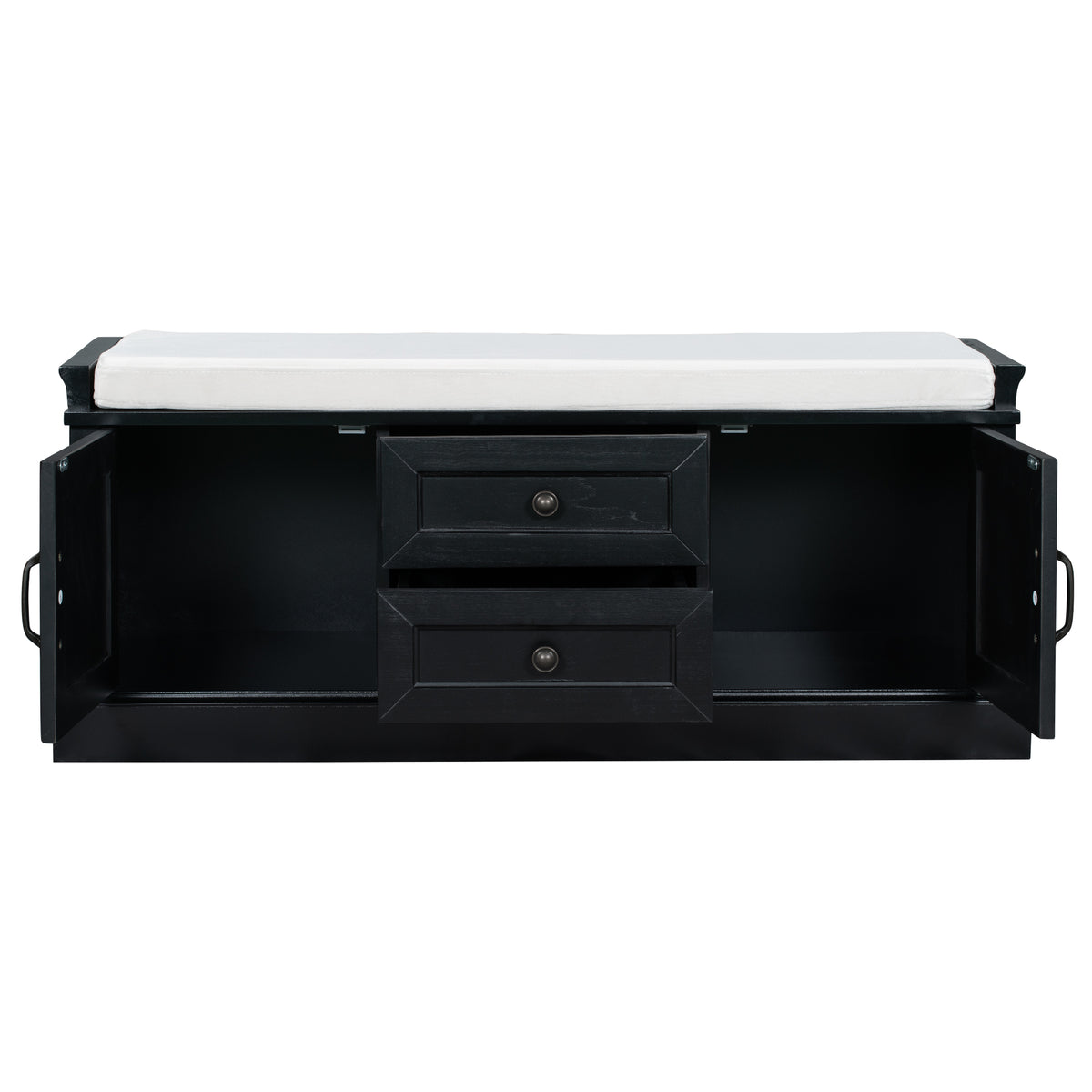 TREXM Storage Bench with 2 Drawers and 2 Cabinets
