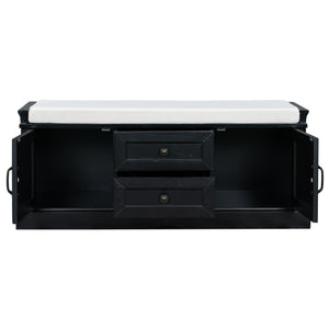 TREXM Storage Bench with 2 Drawers and 2 Cabinets