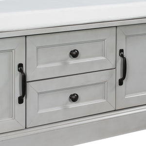 TREXM Storage Bench with 2 Drawers and 2 Cabinets