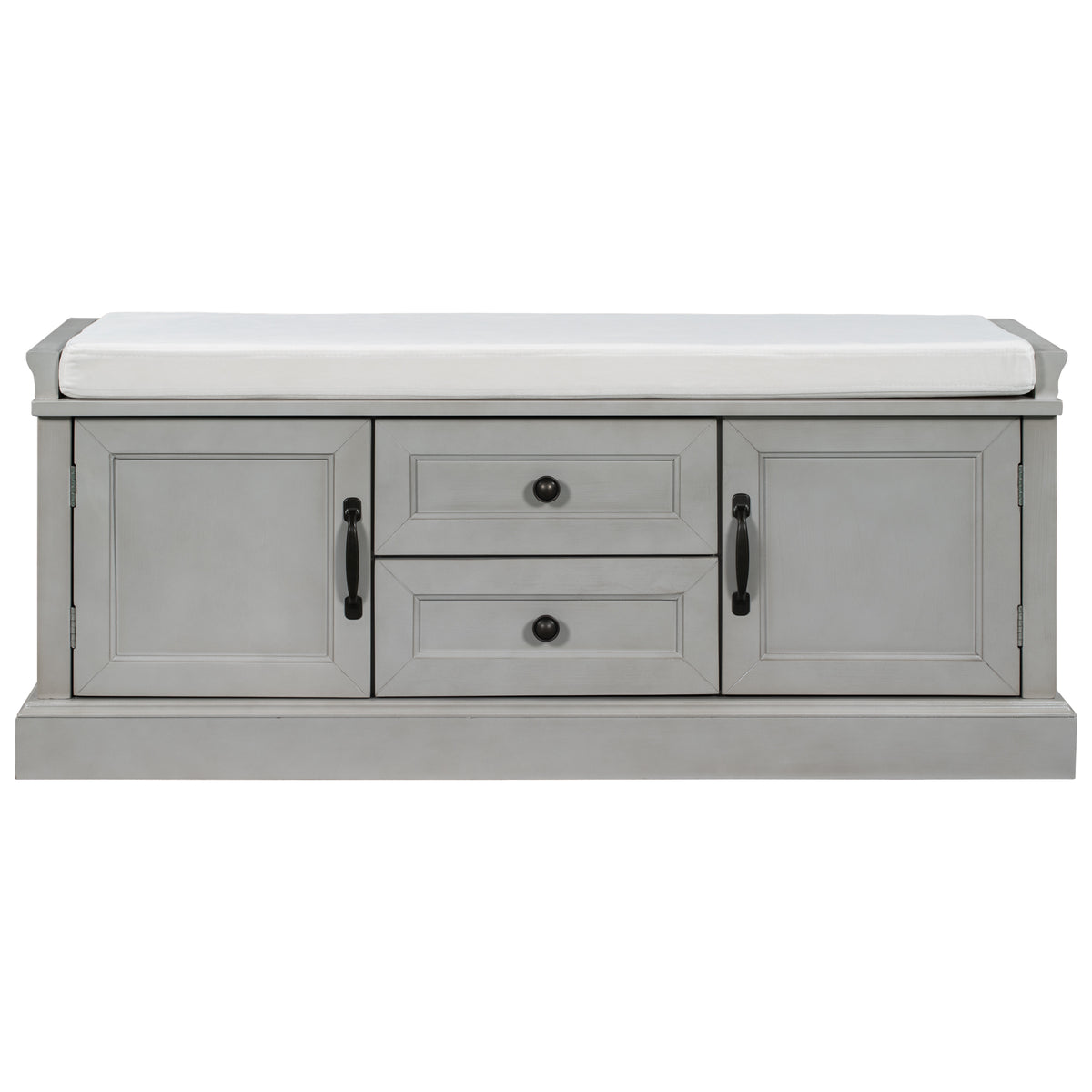 TREXM Storage Bench with 2 Drawers and 2 Cabinets