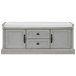 TREXM Storage Bench with 2 Drawers and 2 Cabinets