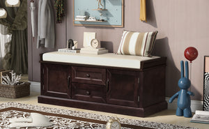 TREXM Storage Bench with 2 Drawers and 2 Cabinets