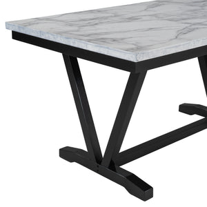 TREXM Modern Style 6-Piece Dining Table with 4 Chairs & 1 Bench