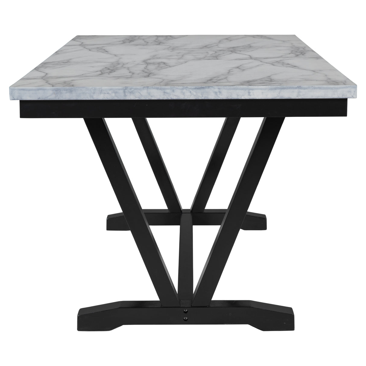 TREXM Modern Style 6-Piece Dining Table with 4 Chairs & 1 Bench