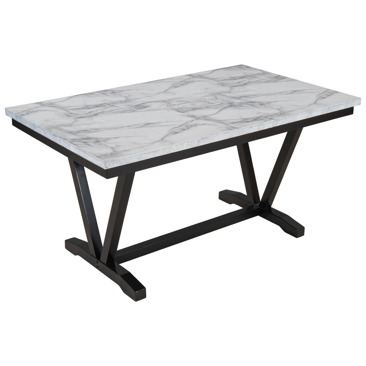 TREXM Modern Style 6-Piece Dining Table with 4 Chairs & 1 Bench