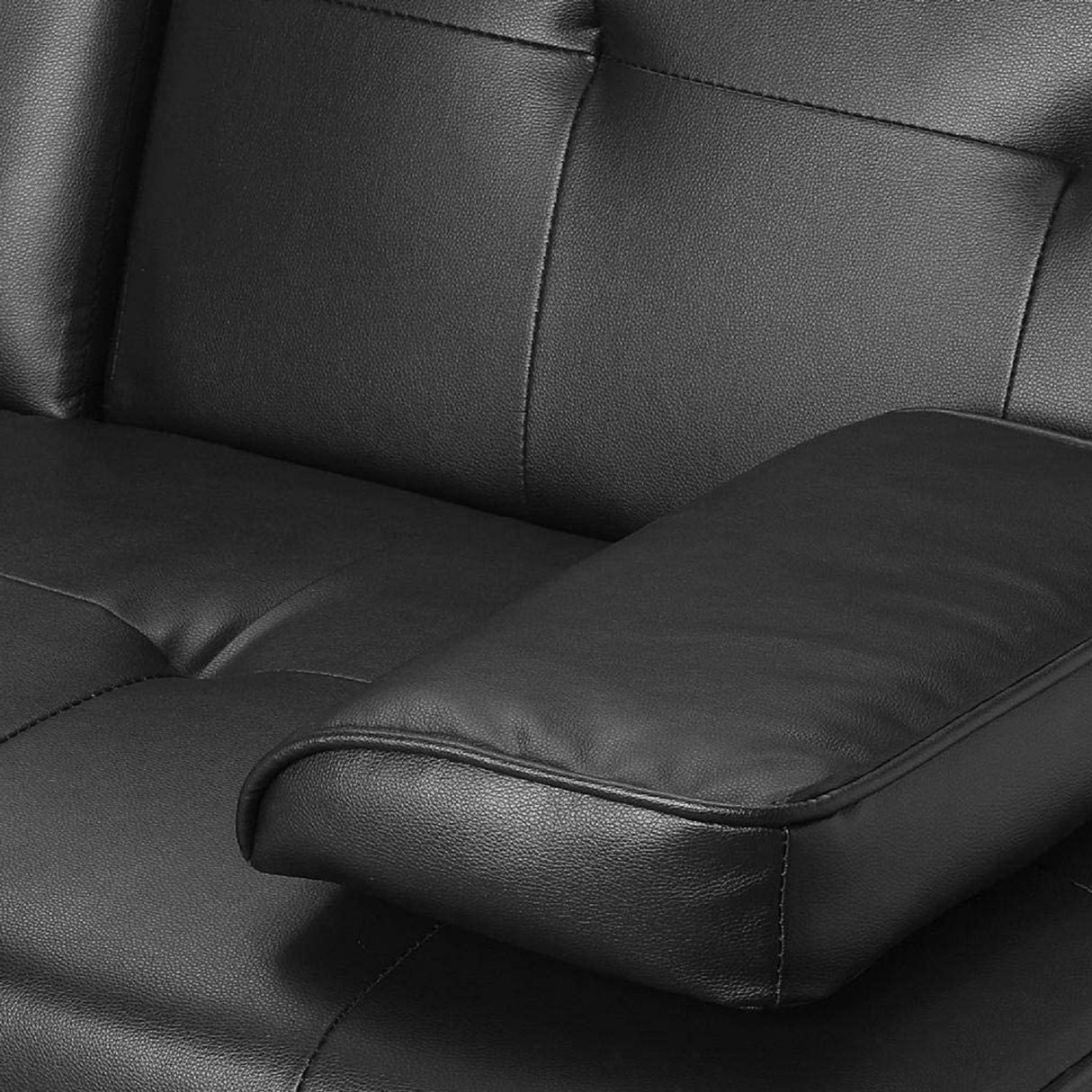 Mega Futon Sofa Bed - Modern Faux Leather Convertible Lounge Sofa