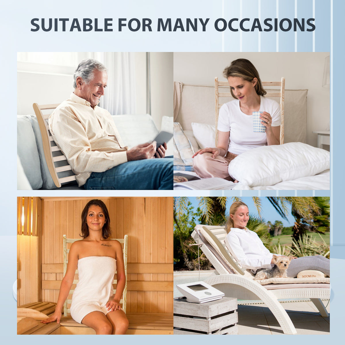 Sauna Backrest, S-Shape Canadian