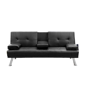 Mega Futon Sofa Bed - Modern Faux Leather Convertible Lounge Sofa