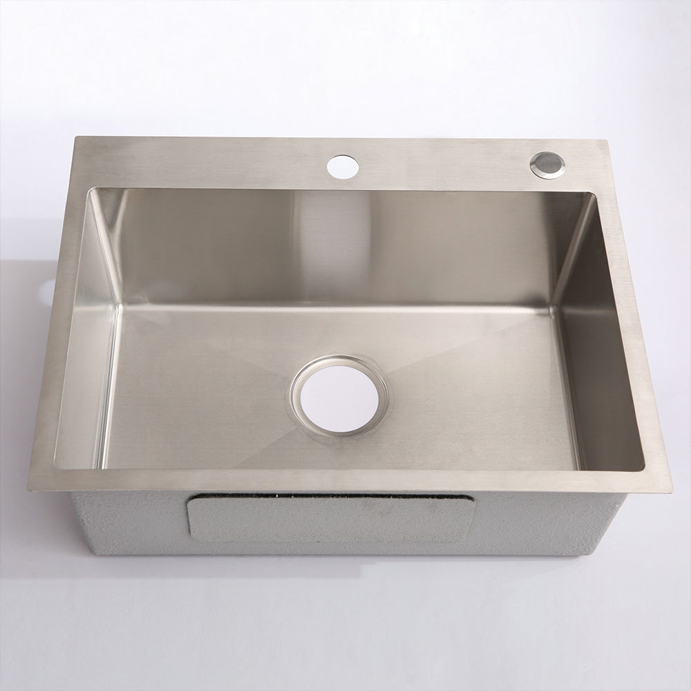 24in Stainless Steel Washing Sink with Faucet Hoses and Drain Head
