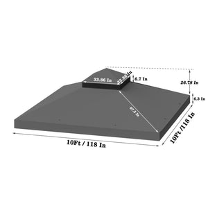 10x10 Ft Outdoor Patio Gazebo Replacement Canopy