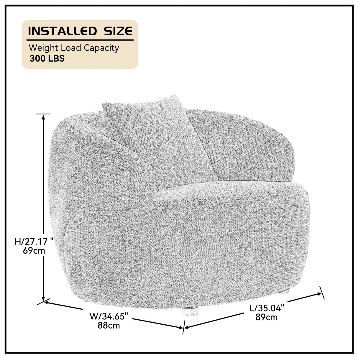 360° Swivel Mid Century Modern Curved Sofa