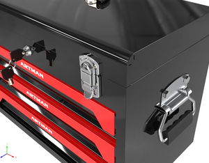 20'' Portable 3-Drawer Steel Toolbox with Tool Set