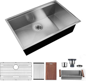 32x19 Inch Stainless Steel Single Bowl Workstation Kitchen Sink