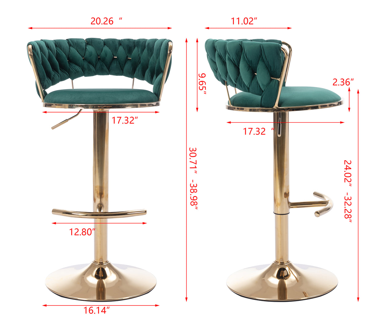 Set of 2 Bar Stools