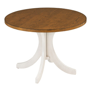 TOPMAX Mid-Century Solid Wood Round Dining Table for Small Places