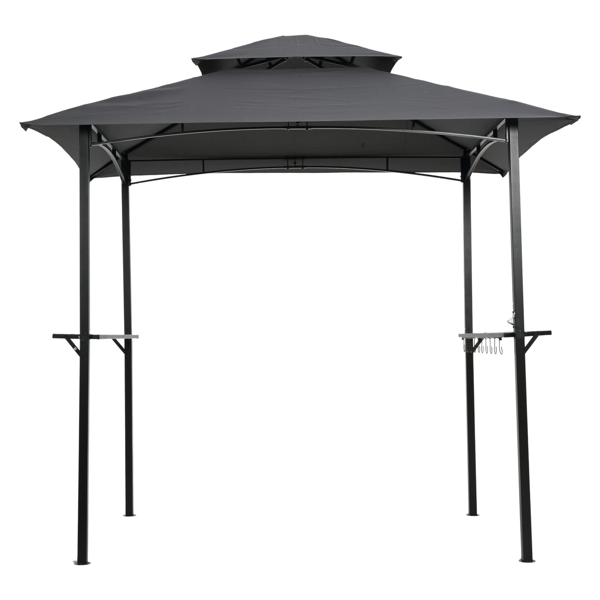 8x5Ft Grill Gazebo Replacement Canopy, Double Tiered BBQ Tent Roof Top Cover