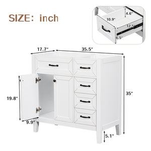 36" Bathroom Vanity Without Sink - Cabinet Base Only