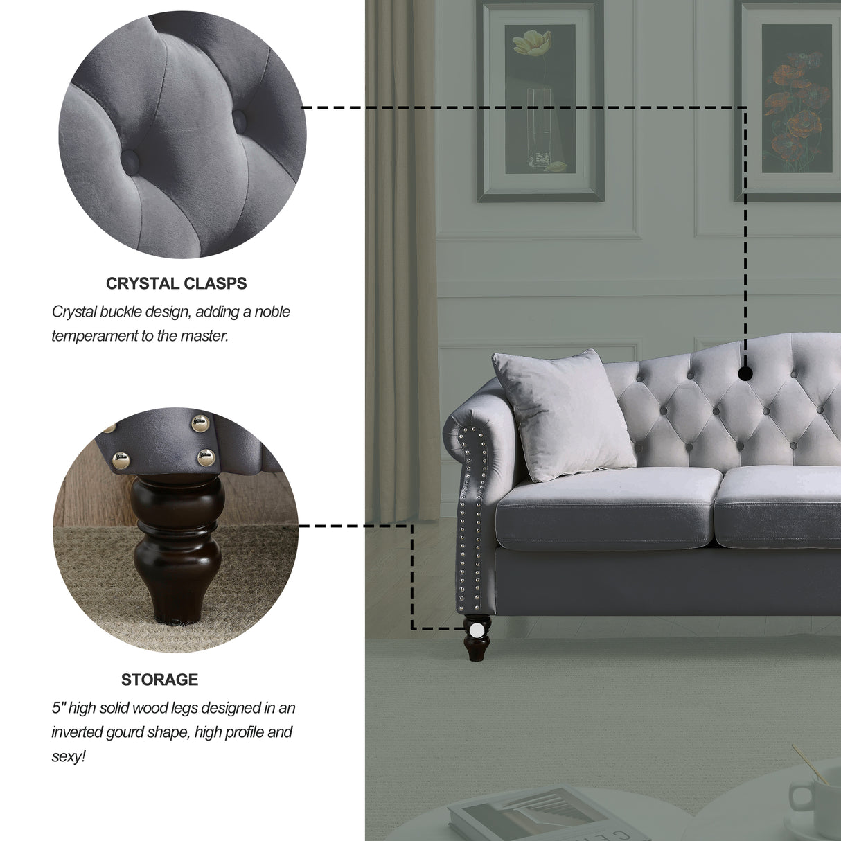 79" Chesterfield Sofa