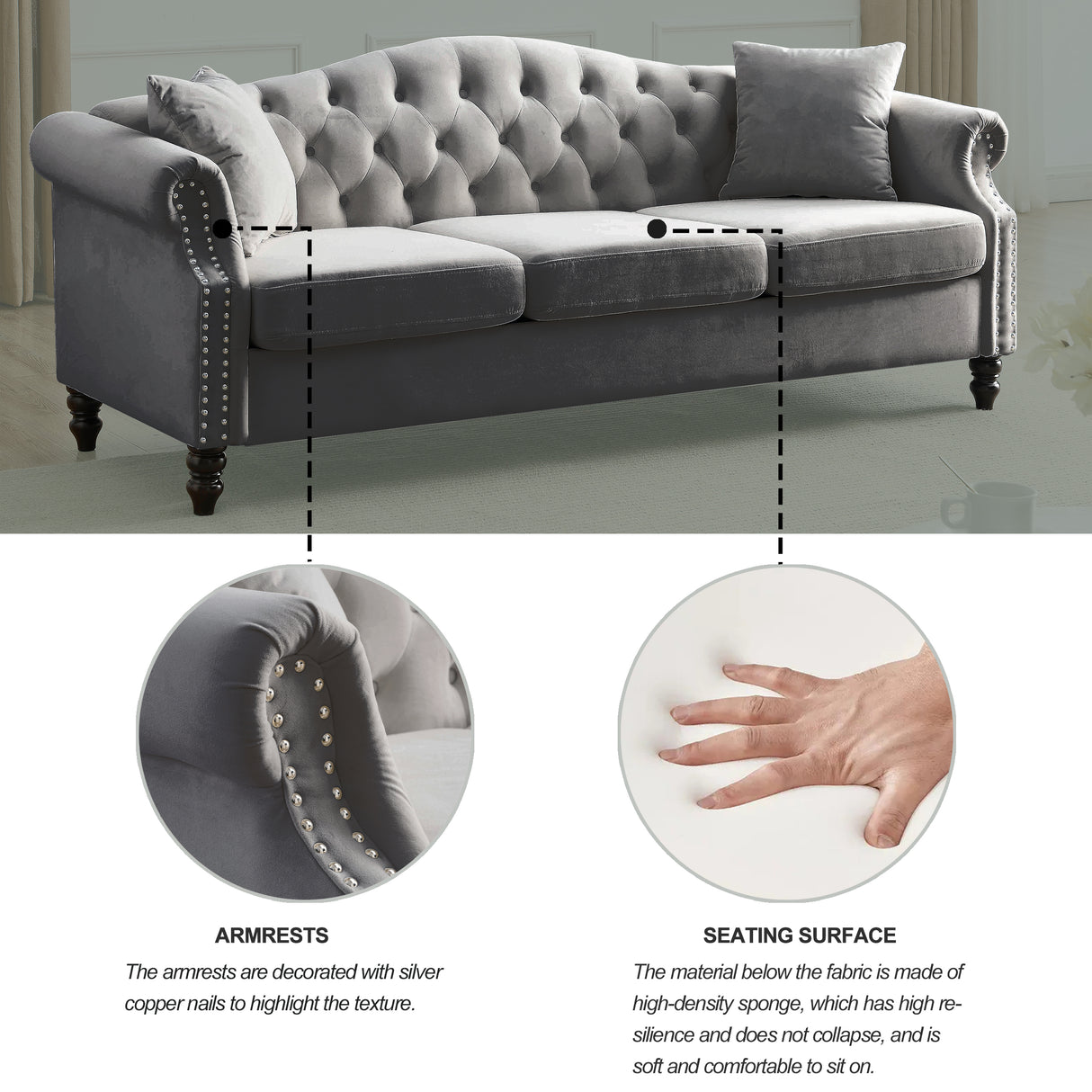 79" Chesterfield Sofa