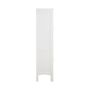 Tall Narrow Tower Freestanding Cabinet with 2 Shutter Doors