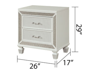 Crystal Modern Style 2-Drawer Nightstand