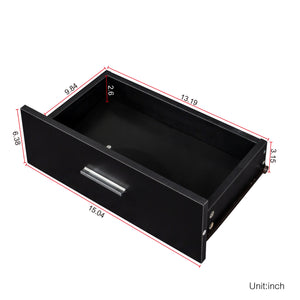 Black Modern Simple Hair Desk with Multi-Layer Storage