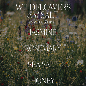 Wildflowers and Salt Soy Candle - White Jar - 11 oz