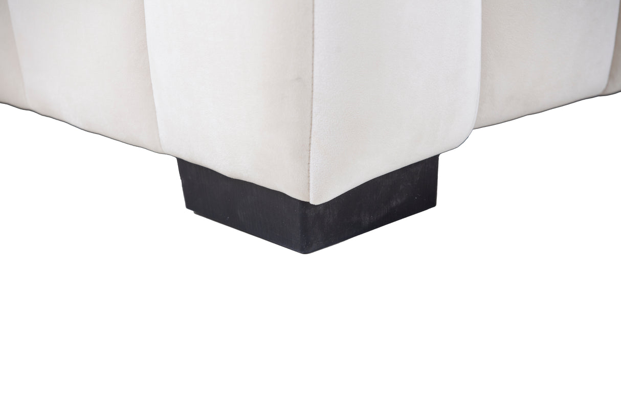 L-Shape Sectional Sofa with Deep Tufted Velvet Upholstered Right Chaise Modular Sofa