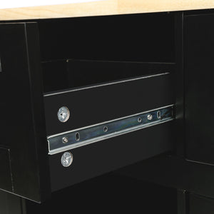 Rubber Wood Drop-Leaf Kitchen Cart with Storage