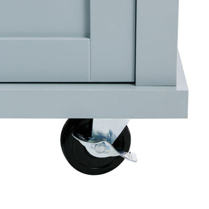 Kitchen Cart with Rubberwood Drop-Leaf Countertop