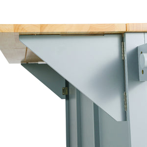 Kitchen Cart with Rubberwood Drop-Leaf Countertop