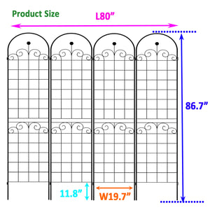 4 Pack Metal Garden Trellis for Climbing Plants