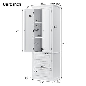 Tall Storage Cabinet with Three Drawers