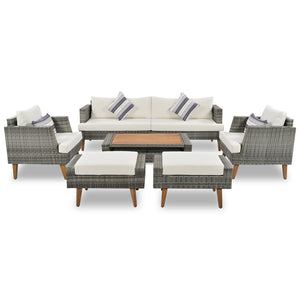 6-Piece All Weather PE Wicker Sofa Set
