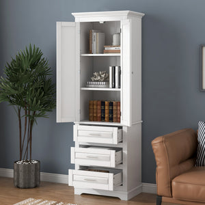 Tall Storage Cabinet with Three Drawers