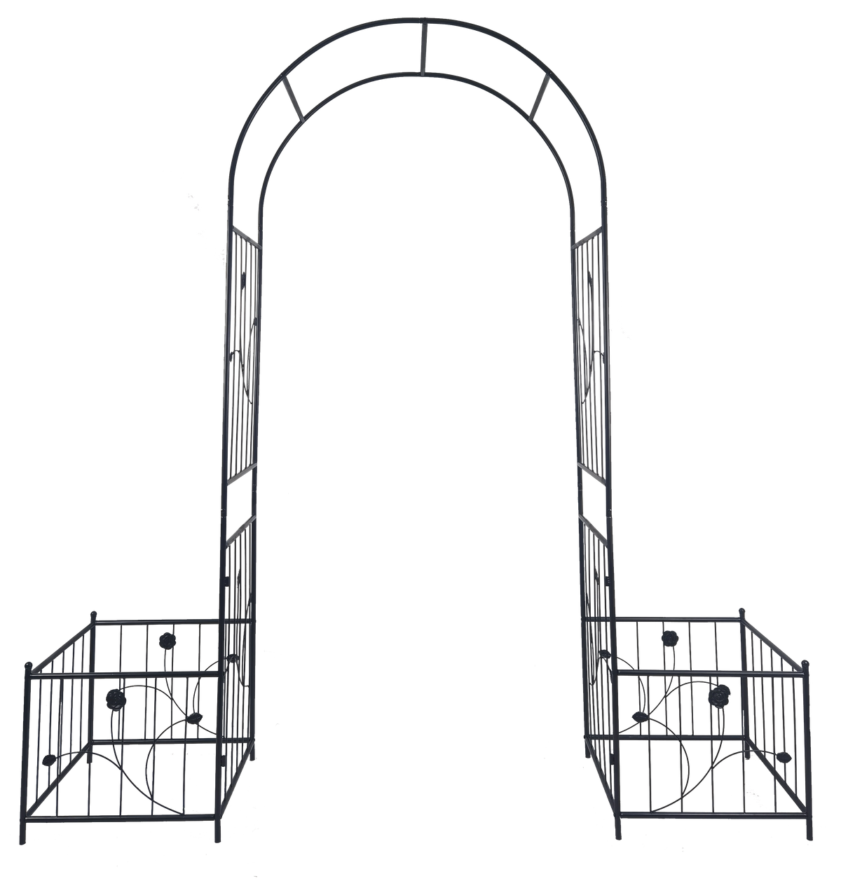 Metal Garden Arch with Two Plant Stands