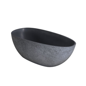 65 Inch Freestanding Solid Surface Soaking Bathtub
