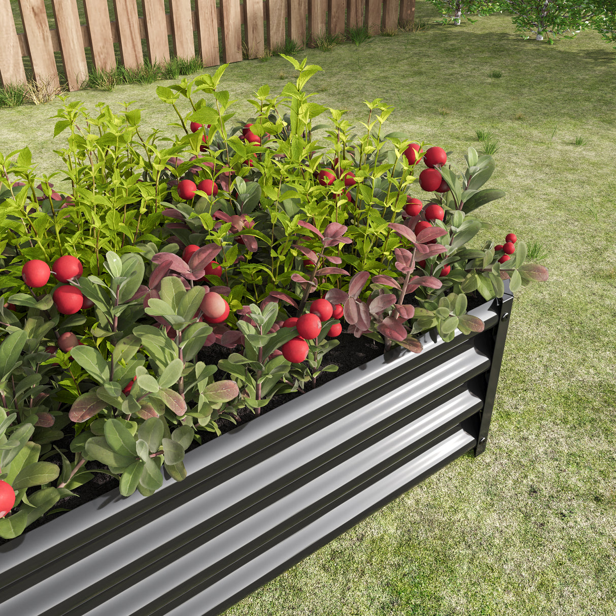 Metal Raised Garden Bed for Flowers and Vegetables