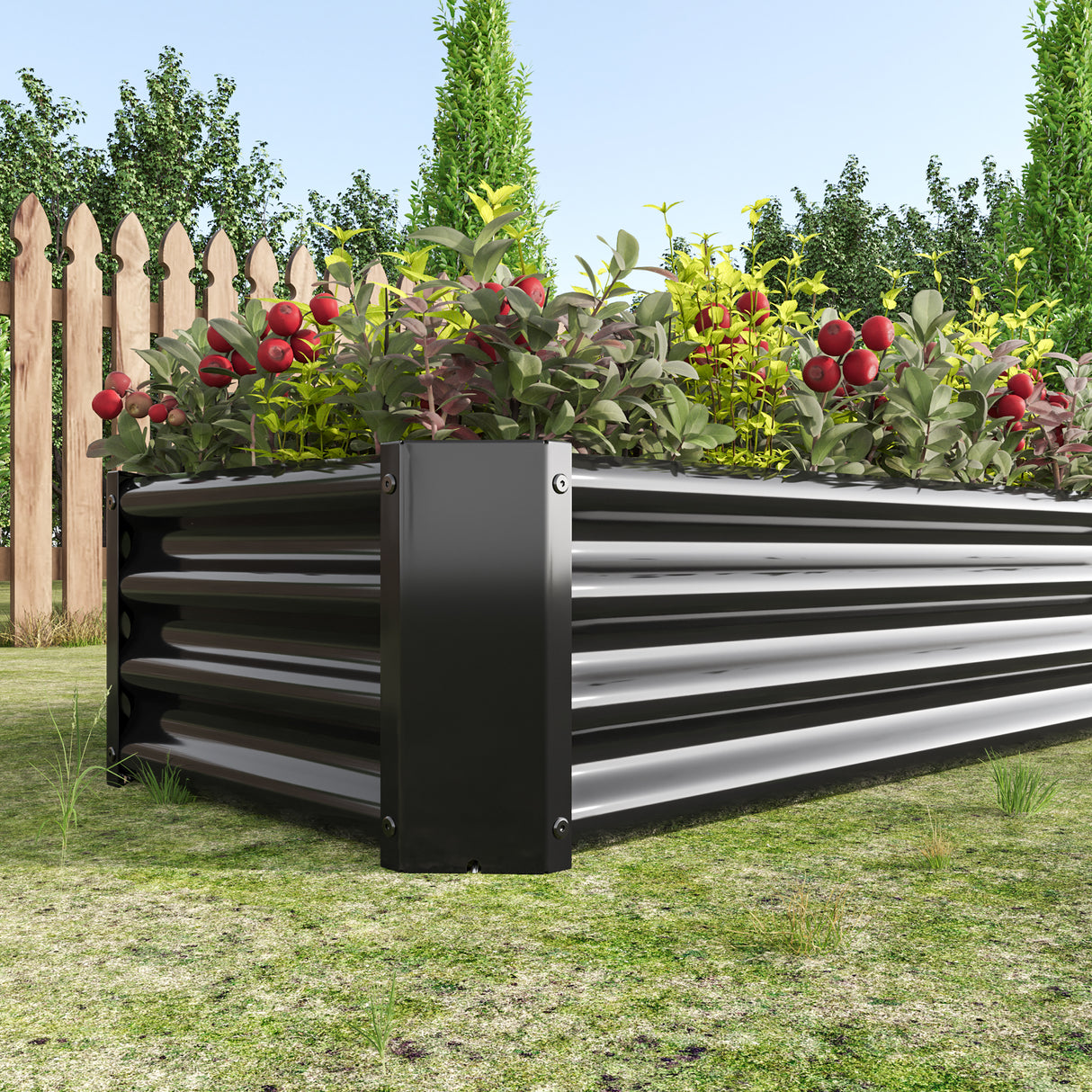Metal Raised Garden Bed for Flowers and Vegetables