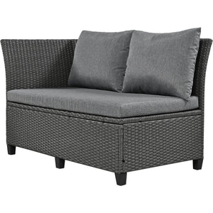 TOPMAX 5-Piece Rattan Patio Sectional Sofa Set