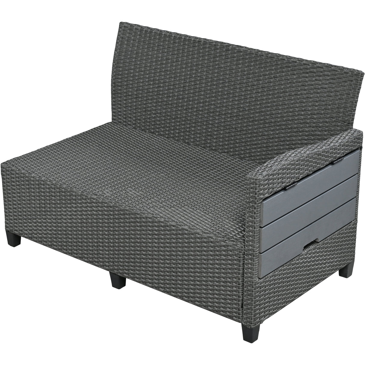 TOPMAX 5-Piece Rattan Patio Sectional Sofa Set