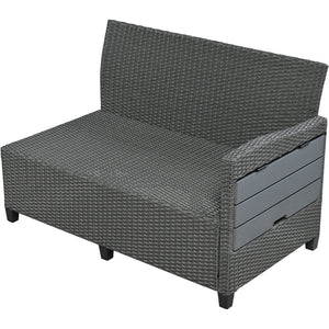 TOPMAX 5-Piece Rattan Patio Sectional Sofa Set