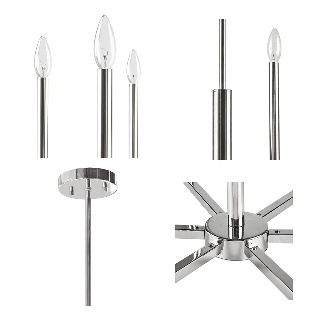 6-Light Contemporary Candelabra Styled Chandelier