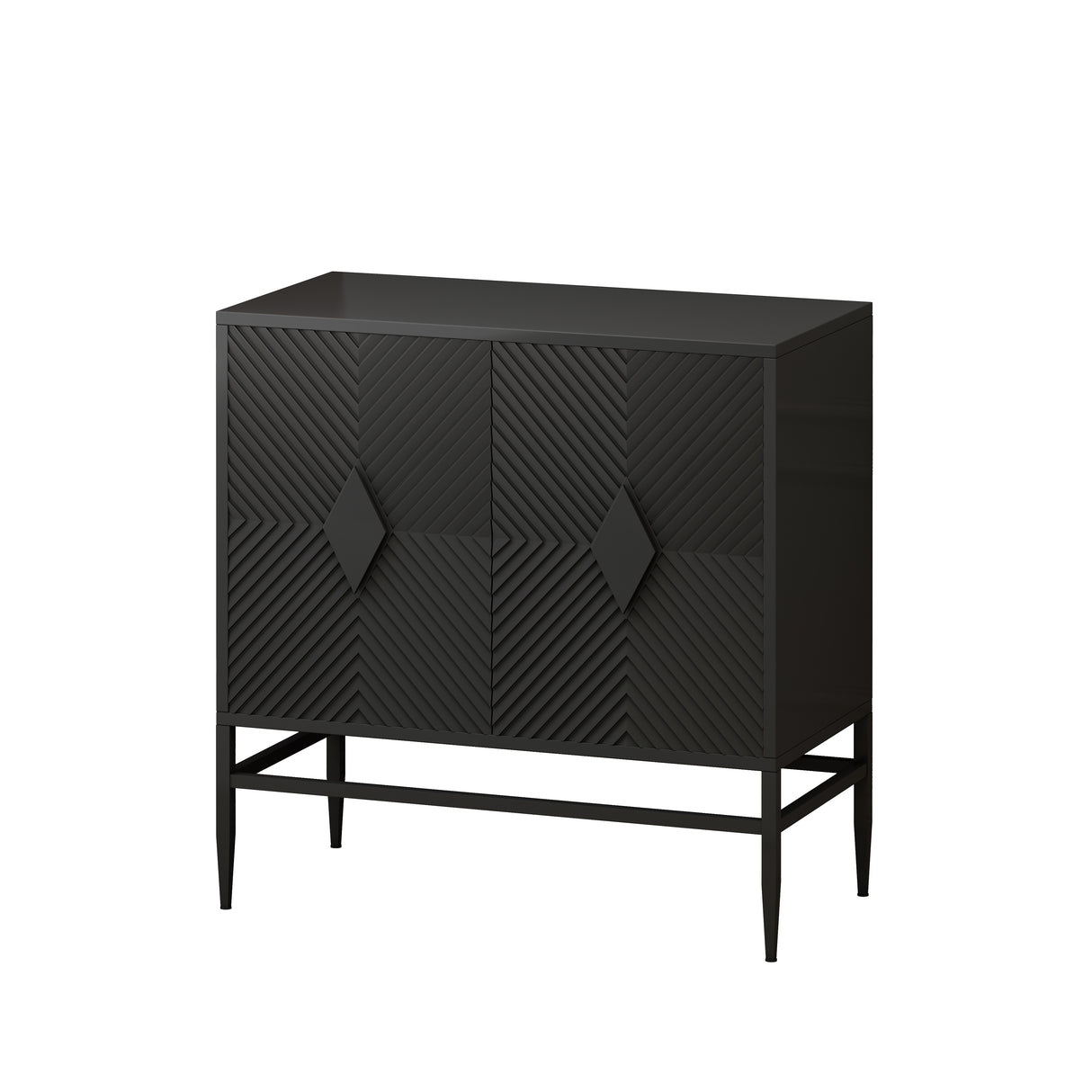 Modern 2 Door Wooden Storage Cabinet Accent Cabinet